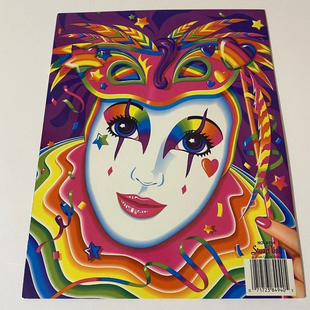 Vintage Lisa Frank Mardi Gras Clown Folder Trends Pocket Portfolio *Unpunched